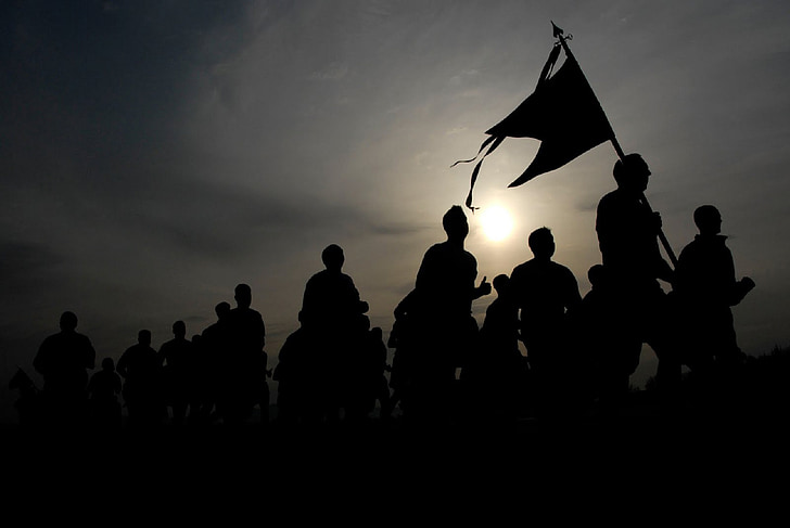 runners, silhouettes, military, fitness, healthy, sunset, dusk