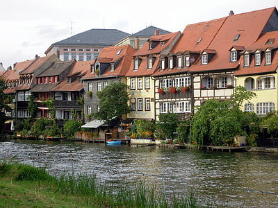 malé Benátky, Bamberg, Regnitz, vody, rieka, malebné, banka