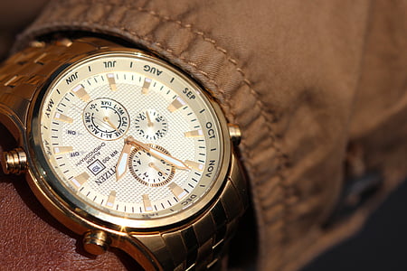 close-up, time, watch, wristwatch, old, antique