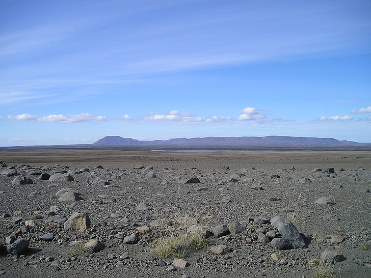 deserto, apartamento, sombrio, paisagem lunar, pedras, Islândia, vulcão