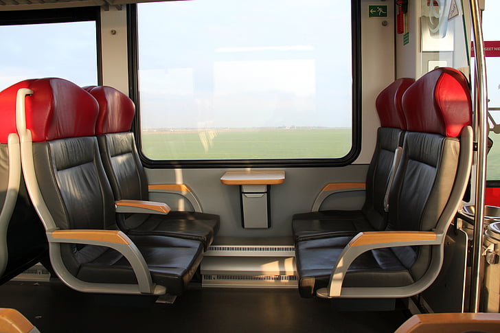 Arriva špricati, vlak, Interijer, za sjedenje, Nizozemska, prijevoz, Željeznički