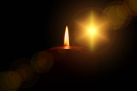Kerze, Licht, 'Nabend, Advent, Weihnachten, Dekoration, Heiligabend