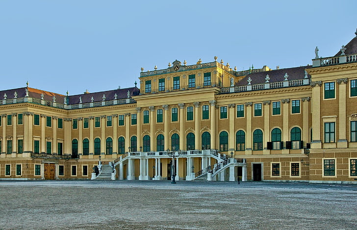 Viena, Áustria, Castelo de Schonbrunn, Palácio, edifício, arquitetura, céu
