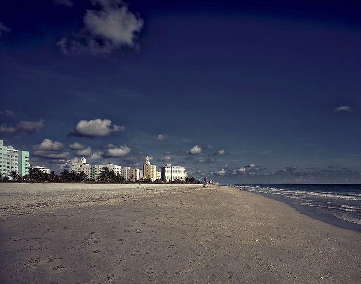 Miami beach, Florida, Já?, oceán, voda, město, města