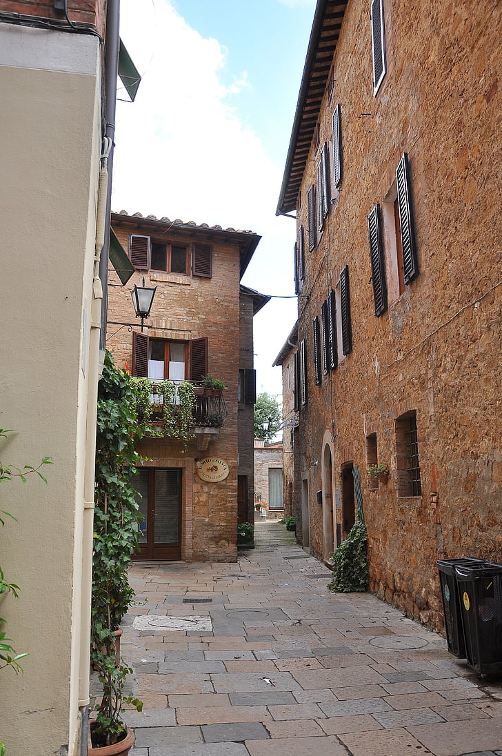 tuscany, alley, narrow, street, sta, chirico, italy