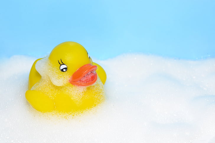 yellow, rubber, duck, bath, foam, white, cute