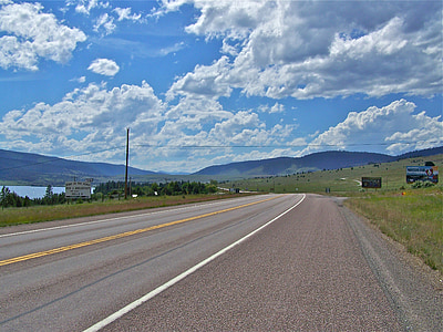 közúti, utazás, Montana, utca, táj, természet, táj