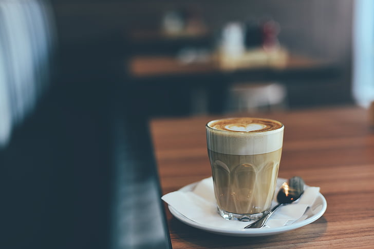 blur, caffeine, cappuccino, close-up, coffee, coffee cup, drink
