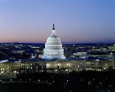Capitol, regjeringen, bygge, lovgivende forsamling, Kongressen, USA, skumring