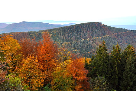 krajina, hory, podzim, na podzim, roční období, údolí, obloha