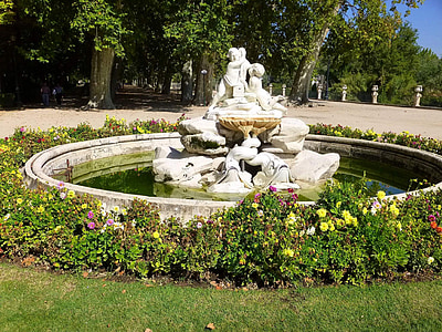 kraljevi palači, vrtovi, Park, Fuente boticaria, vodnjak, skulpture, umetnine