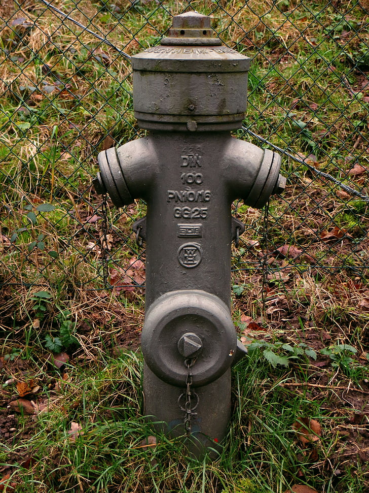 Hydrant, hydrant wody, metalu, szary, stali, żelazo - Metal