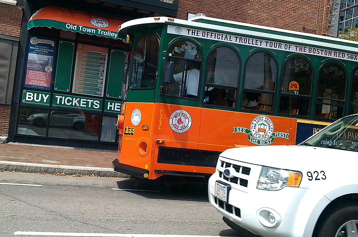 Trolley, tram, verkeer, auto, Boston, toeristische attractie, vervoer