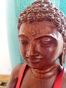 Buddha, duhovni, spokoj, mira, dekoracija, kip, opuštanje