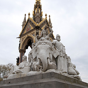 Albert memorial, Kensington gardens, Indija, Kip, zidanje, kamen, kiparstvo