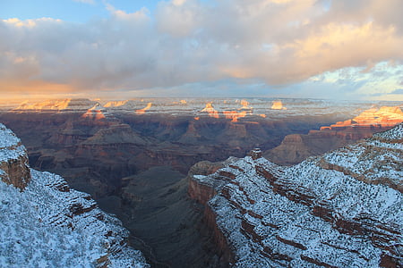 grand canyon, hiver, Canyon, neige, Parc, paysage, grand