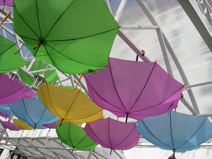 deštníky, složení, instalace