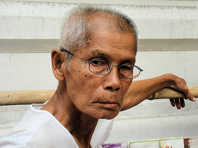 hombre, Retrato, cara, Myanmar, Birmania