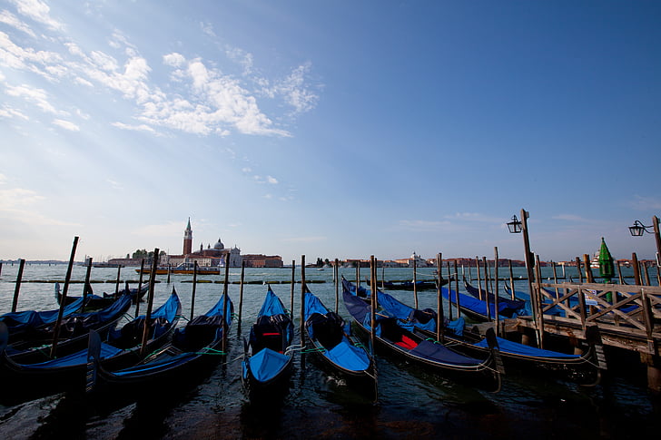 gondola, venice, italy, europe, water, boat, venetian