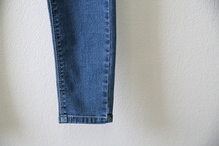 jeans, detaljer, fæstnede