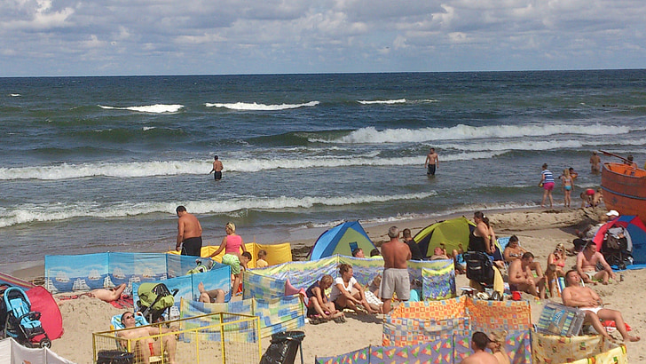 Pantai, laut, musim panas, pasir, Laut Baltik, hari libur, pemandangan