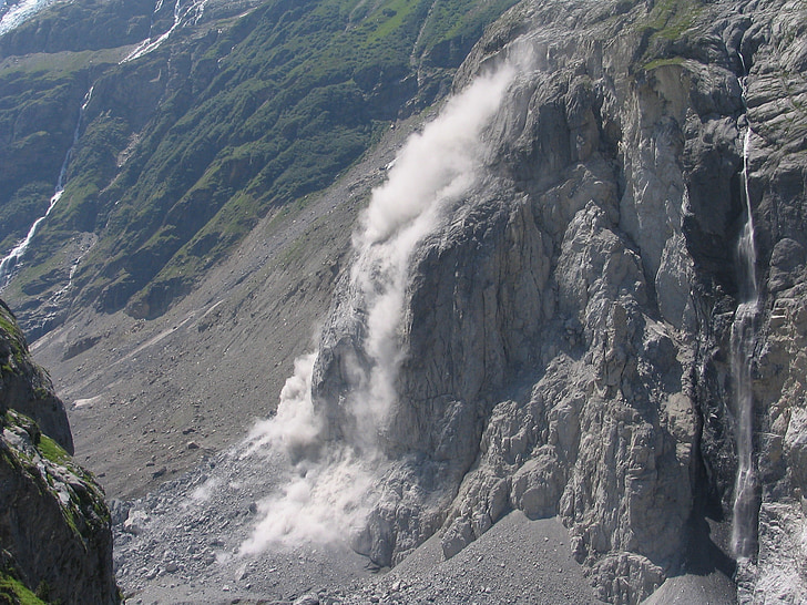 Rock slide, Eiger, Mountain, Alperna, panoramautsikt över, kalla, Alpin