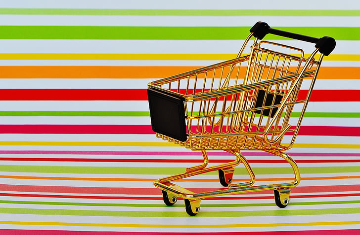 количка за пазаруване, пазаруване, закупуване, бонбони, количка, списък за пазаруване, храна