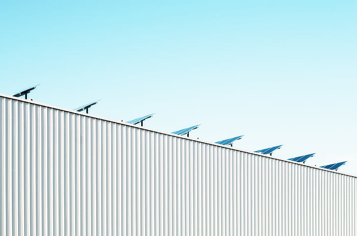 панелі сонячних батарей, на даху, Сонячна, енергія, Грін, потужність, дах