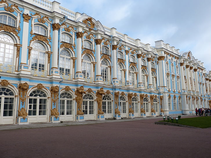 Palácio de Catarina, St. petersburg, Rússia, Turismo, fachada, Palácio, arquitetura