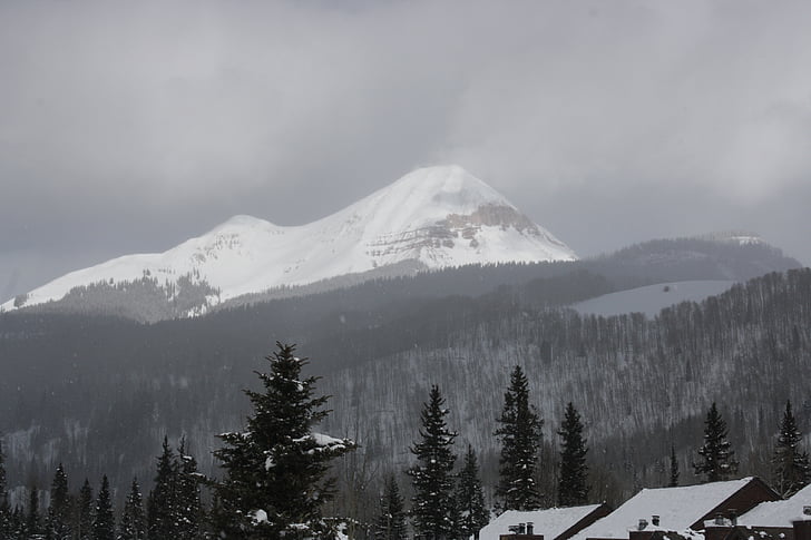 Снежная гора, горы Колорадо, живописные, холодная, США, пейзажи