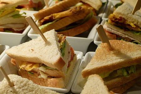 câu lạc bộ, bánh sandwich, ăn cơm trưa, Snack, Dạ dày, buffet, Đảng