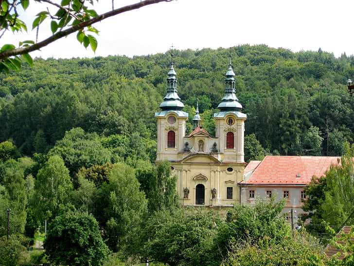 church, landscape, forest, nature, tourist attraction