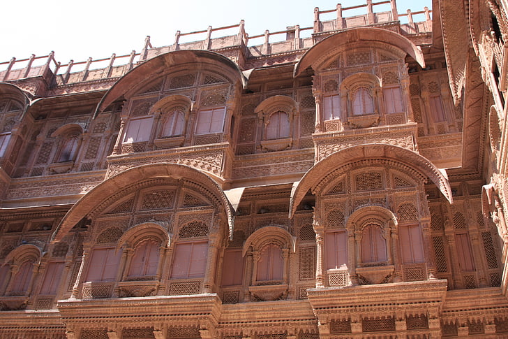Windows, Fort, utazás, indiai, történelmi, Jaipur, szerkezete