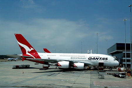 Airbus, A380, Qantas, repülőgép, utasszállító repülőgép, repülőtér, Melbourne-ben