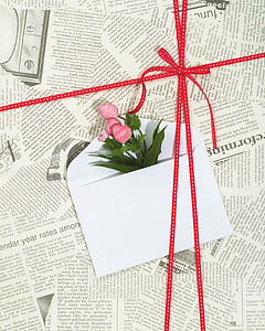 cadeau, achtergrond - pagina, scherm, dagboek, envelop, bloem