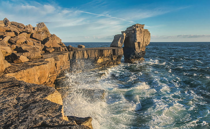 Portland, roca del púlpito, Océano, Inglaterra, mar, Rock - objeto, naturaleza