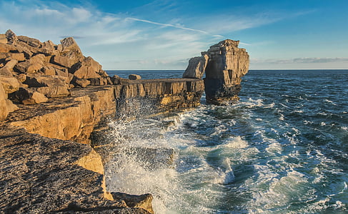 Portland, de preekstoel, Oceaan, Engeland, zee, Rock - object, natuur