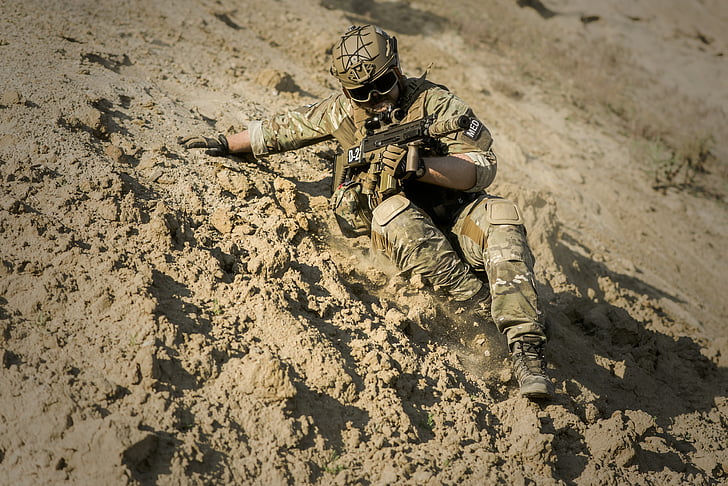 action, adventure, army, camouflage, desert, man, military