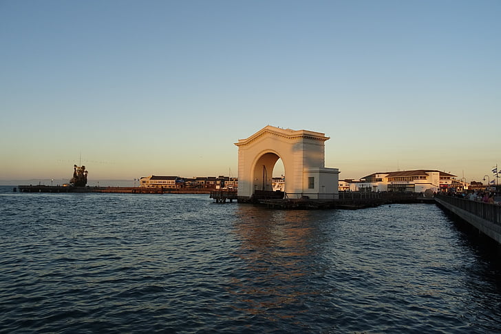 Pier, am Wasser, Embarcadero, Bucht, San francisco, Hafen, USA