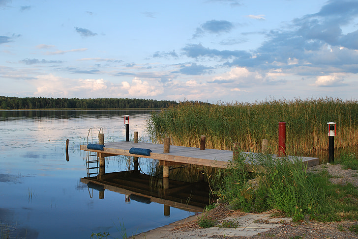 sjön, Sverige, idyll, vatten, naturen, landskap, webben