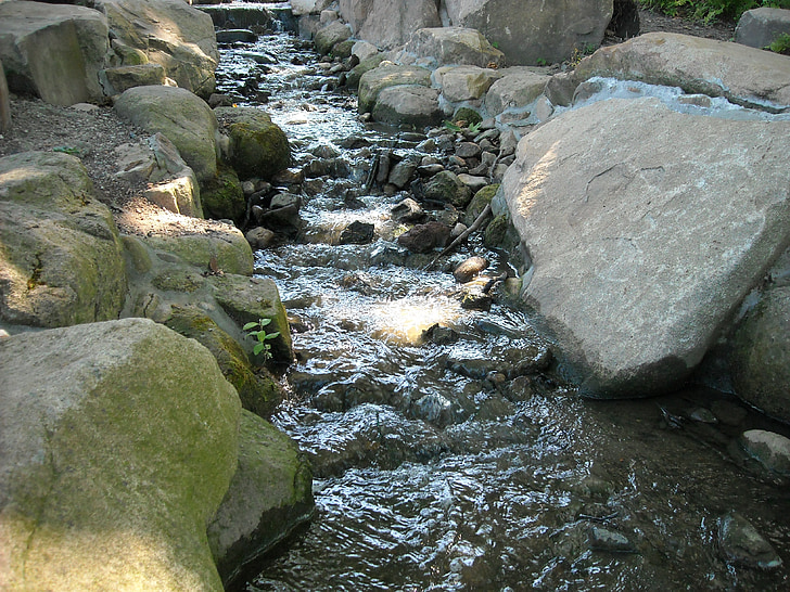 water, running water, brook, boulders, river rocks, quarry stone, waterway