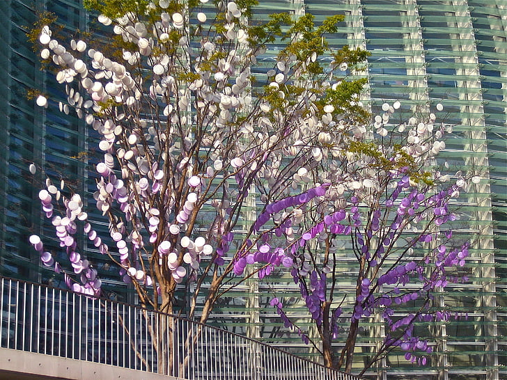 art, tokyo, coins tree, pink