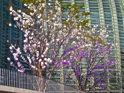 umění, Tokio, mince strom, růžová