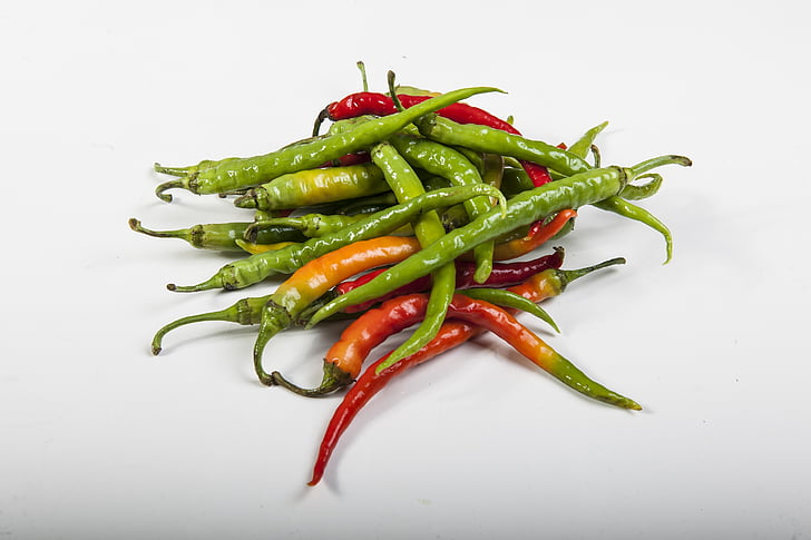Chili peppers, chilejä, vihreä, punainen, verkko, paprikat, vihannekset