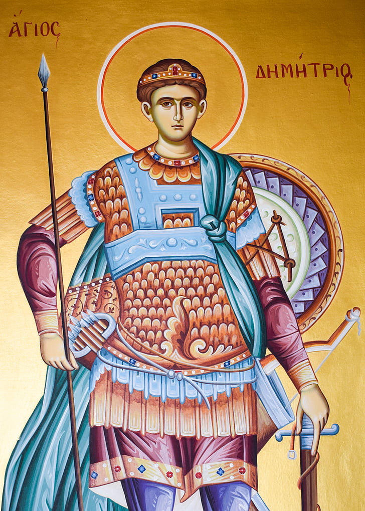 Szent Demeter, Saint, ikonográfia, festészet, bizánci stílusban, vallás, ortodox
