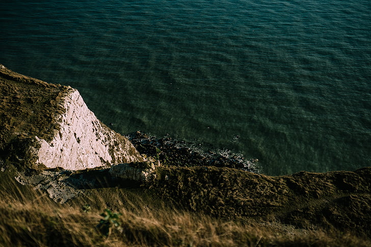 grassy, cliff, seashore, no people, outdoors, day, nature