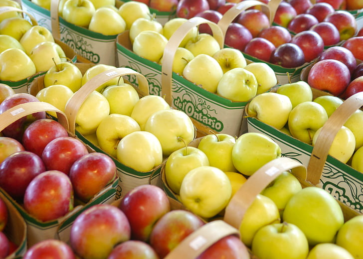 obuoliai, sezono metu, raudona, geltona, obuolių, vaisių, šviežios