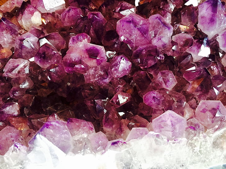Crystal, Ametüst, lilla, mineraal, pärl, kivi, kallis