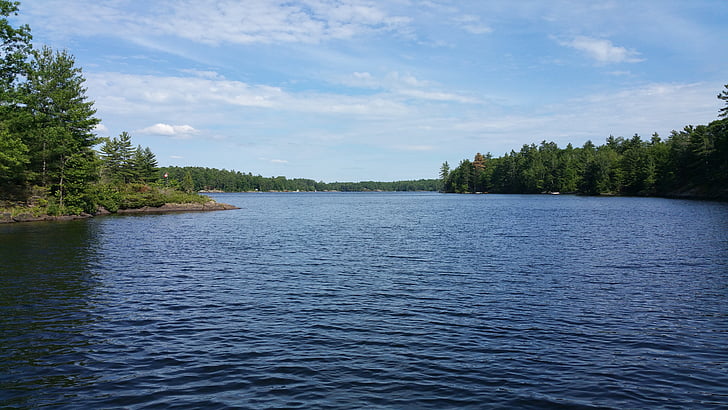 jezero, priroda, vode, nebo, vanjski, krajolik, Kanada