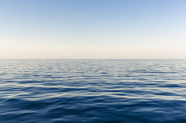 photo, body, water, ocean, sea, horizon, blue
